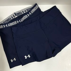 Under Armour navy workout shorts, size small.